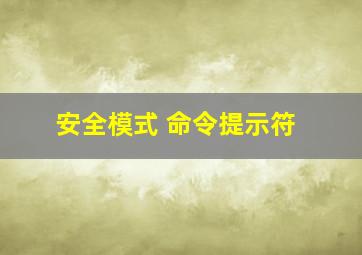 安全模式 命令提示符